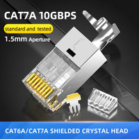 Câble réseau Ethernet ZHEFAN Utp Ftp 8 broches 8p8c modulaire Cat 7 Rj 45 passe à travers la prise Cat7 prise Rj45 connecteur