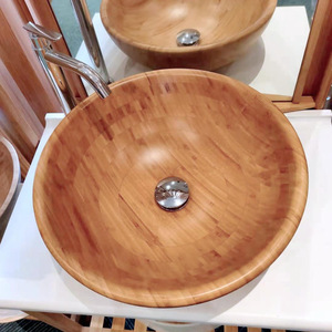 Bamboo Easy Home Pure Bamboo Material Original Eco-friendly Retro Creative Popular Homestay Hotel Washbasin Tabletop <b>Basin</b> - Product Image 1