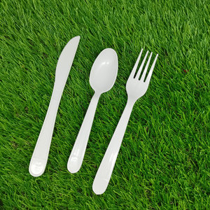 restaurant utensil packed wrapped black heavy weight plastic cutlery disposable spork plastic fork and knife