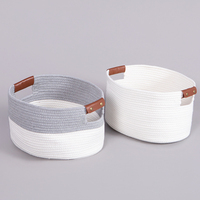 Panier de rangement pliable promotionnel en corde de coton écologique pour salon et chambre – Rangement pour cosmétiques, collations et articles divers