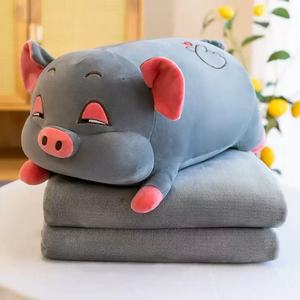 ผ้าห่มปรับอากาศรูปสัตว์ผ้ากำมะหยี่ยัดไส้หมูกระต่ายตามสั่ง - Product Image 5