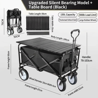 Chariot de camping industriel robuste à grande capacité, pliable, étanche, à quatre roues, en aluminium, pour tout-terrain, OEM