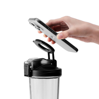 Bouteille de support de téléphone de sport en plastique transparent sans Bpa 700ml USB Rechargeable automatique Spinning Mixing Cup Electric Shaker Bottle