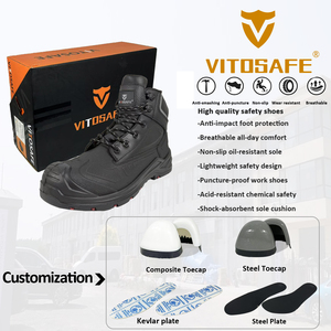 Scarpe Antinfortunistiche VITOSAFE in Vera Pelle Antiscivolo, Resistenti ad Acidi e Alcali, Traspiranti per Magazzini Chimici, per Uomo, Lavori Pesanti - Product Image 4