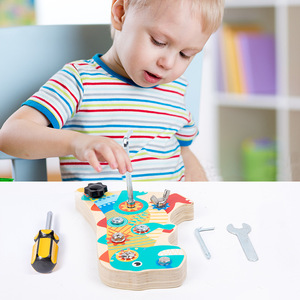 Juego Educativo <span class=keywords><strong>de</strong></span> Madera para Niños, Dinosaurio <span class=keywords><strong>de</strong></span> Dibujos Animados Desmontable, con Tuercas y Tornillos, para Ensamblar - Product Image 4