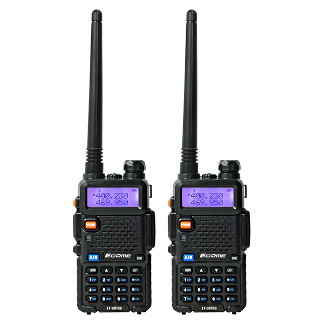 Ecome ET-UV100 Wireless Intercom Walkie Talkie Dual Band Two Way Radio 2 Pcs