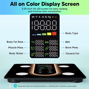 Thiết Kế Ban Đầu Lớn Màu Sắc Màn Hình Kỹ Thuật Số Thông Minh Cơ Thể Quy Mô Bmi Cân Trọng Lượng Cơ Thể Thành phần Quy Mô - Product Image 3