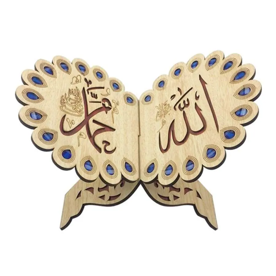 Muslim Islam Lebaran ramadan kareem dekorasi Kudus Alkitab kayu quran buku agenda membaca pemegang berdiri kayu ukiran ornamen