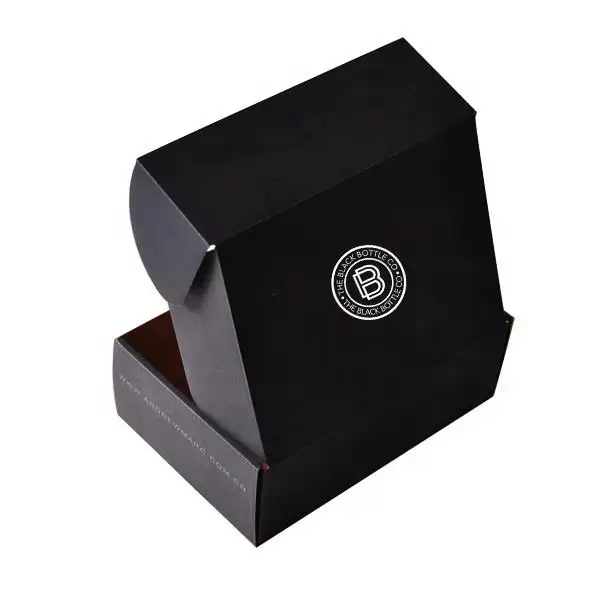 Yeniden dijital baskı oluklu kutu yapma makinesi oluklu kutu 4X4X4 siyah oluklu kutu
