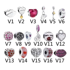 Valentine's Day Lock Your Promise Love Heart Bead 925 Sterling Silver Charm Fit Europe Bracelet For Women Gift DIY Jewelry