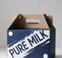 Grosir Medium portabel warna kustom minuman Bento mengambil kotak kertas produksi Cina kemasan murah untuk susu