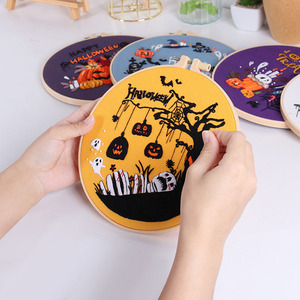 Kit de broderie en <span class=keywords><strong>laine</strong></span> style floral pour adultes - Décoration de fête personnalisée écologique DIY pour Halloween - Product Image 3