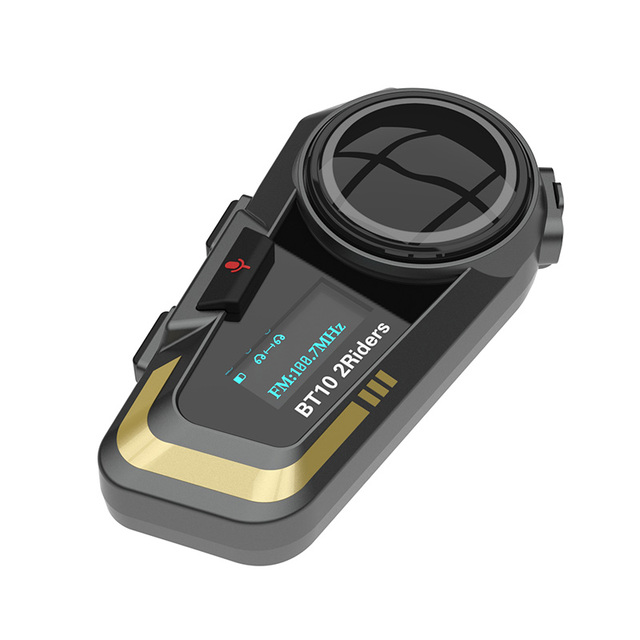 Motorcycle Helmet Bluetooth Headset with Third-Party Intercom Support and Full Channel FM