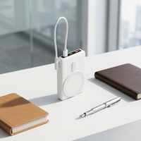 Batterie externe 10000mAh avec câble intégré, charge rapide 22.5W, affichage numérique, batterie externe portable sans fil, 5 options de couleur