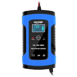 portable car charger 75W 12v 6a battery charger fully automatic agm gel lead acid battery charger with EU AU UK US plug