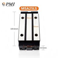 Rails de guidage linéaires latéraux pour convoyeur, charge super lourde, origine Taïwan PMI, 25 mm, avec blocs de roulement MSA25E/MSA25LE/MSA25S/MSA25LS en alliage PLC