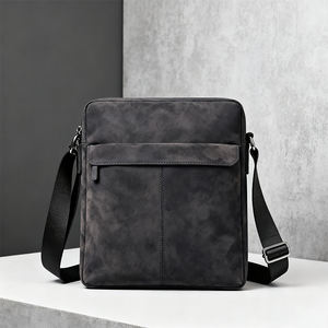 사용자 정의 저장 방수 크로스 바디 슬링 스웨이드 패브릭 패션 빈티지 사용자 정의 로고 메신저 가방 남성 - Product Image 4