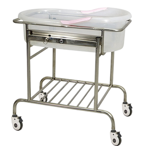 Cuna Manual para Bebés Recién Nacidos para Hospitales, Muebles Pediátricos, Barandillas Laterales Ajustables en Altura, Acero Inoxidable, ABS, Metal - Product Image 4