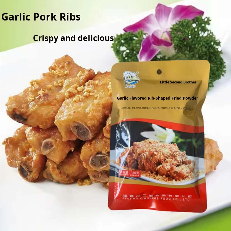 Xiao Er Ge 180 г жареного порошка со вкусом чеснока со свиными ребрышками бытовые приправы для специй для выпечки куриных наггетсов