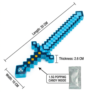 Espada Luminosa Creativa para Niños con Caramelos Explosivos, Temática Pixel, Juguetes de Plástico con Luz, Certificación Halal, Venta al por Mayor, Edades <span class=keywords><strong>2</strong></span>-14+ - Product Image 2