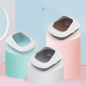 Caja de arena desmontable y duradera <span class=keywords><strong>para</strong></span> gatos y mascotas, lavamanos semicerrado, elegante y grueso, antisalpicaduras, de gran espacio - Product Image 1