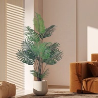 Palmier artificiel de luxe en faux Areca 5FT 6FT Moderne pour la décoration intérieure, le bureau, l'hôtel, écologique, résistant aux UV