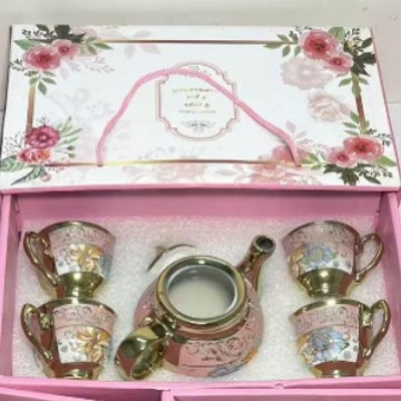 F-1 หม้อ+4 ถ้วย-ชมพู