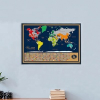Affiche de carte du monde de luxe de haute qualité, design personnalisé à gratter avec impression UV, cadeau idéal pour les amoureux