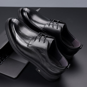Chaussures en cuir pour hommes 2026 – Nouvelle collection printemps – Style britannique décontracté et habillé pour le quotidien – Noir à lacets en cuir véritable - Product Image 5