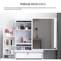 Table de maquillage avec miroir LED, table de maquillage blanche pour chambre à coucher, fabriquée en Chine par Runwood, prix abordable