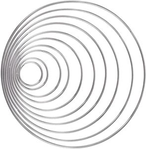 15 pièces Or Argent Anneaux En Acier Attrapeur de rêves Anneaux En Métal Fournitures Plat Rond Cerceaux Métal Macramé <span class=keywords><strong>Créations</strong></span> Bague pour L'artisanat - Product Image 2
