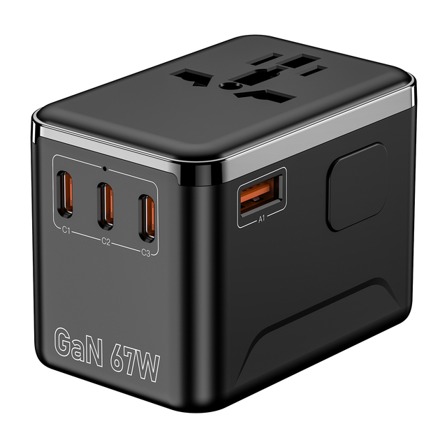 Universal 1 USB 3 TYPE C Travel Charger 67W with 4 Ports EU AU US UK Compatible Travel Adapter for Worldwide Use
