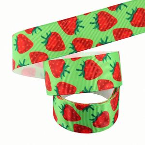 Ruban gros-grain imprimé fraises de haute qualité, 2,5 cm x 10 yards, pour emballage cadeau et décoration de bouquets - Product Image 4