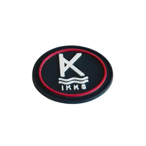 China factory supplier custom 3d debossed embossed LOGO silicone patch sewn on or iron on PVC patch for bag clothing