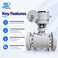 Vanne à boisseau sphérique API6D de classe Project 900, en métal forgé A105N, avec siège en métal, conception à trunnion, extrémités à brides RF RTJ pour services de raffinerie pétrolière et gazière
