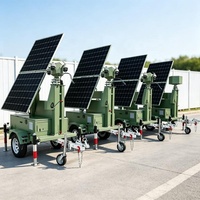 Remorque de surveillance solaire mobile complète avec panneaux solaires pliables 2*450W pour une surveillance sur toute la journée
