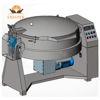 Marmite de Cuisson Inclinable Professionnelle, Chauffage Gaz/Électrique, pour la Transformation de Viande, Poulet, Bœuf, avec Décharge Automatique