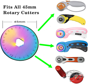 Cuchillas de corte rotativo de 45mm, 60mm, 28mm, 18mm y 9mm, hojas de onda, hojas de línea punteada recubiertas de titanio, 45mm, suministro de fábrica - Product Image 3
