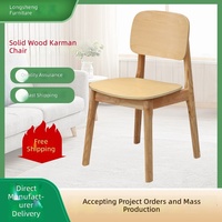 Chaise en bois massif de style nordique minimaliste vintage avec accoudoirs et assise rembourrée pour la maison et les restaurants ; Chaise de style japonais