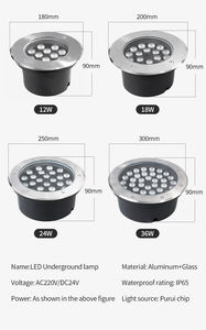 IP67 étanche en acier inoxydable <span class=keywords><strong>LED</strong></span> lampe souterraine éclairage de paysage extérieur intégré pour projecteur coloré de mur d'arbre - Product Image 5