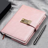 Journal avec serrure, A5 PU Journal en cuir Vintage Lock Journal Notebook protégé par mot de passe avec stylo et boîte-cadeau cadeau d'affaires