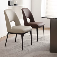 Chaise de salle à manger moderne en cuir - Empilable, stable et légère pour la maison, le bureau et les salons