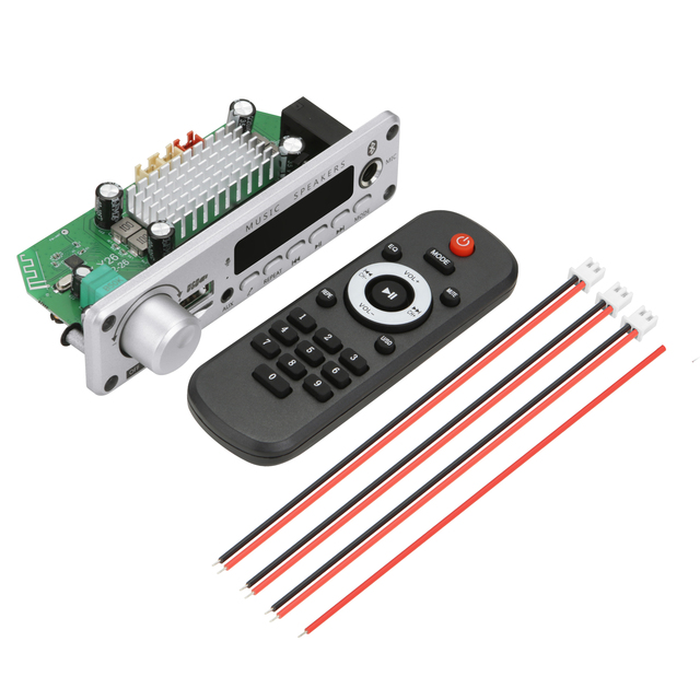 200W Amplifier Bluetooth 5.1 MP3 Decoder Board 2*100W Audio Player 12V DIY Wireless Card Car FM Radio Module TF USB Mic Record