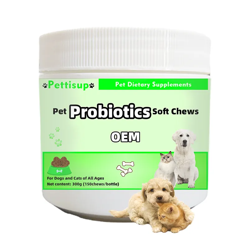 Nourriture pour chiens OEM et ODM Friandises naturelles personnalisées Digestion Immunité Complément alimentaire pour la santé intestinale Complément pré-probiotique pour chiens probiotiques pour chats