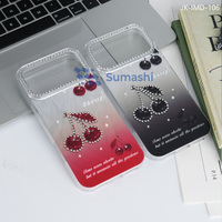 Coques de téléphone personnalisées en TPU antichoc avec décoration 3D cerise pour filles, compatibles iPhone 17, 16 Pro Max, 15, 14, 13