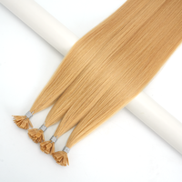 Extensiones de Cabello con Punta Plana de Queratina, Cabello Virgen Remy Europeo Invisible con Cutícula Alineada, Doble Trama, Calidad Profesional, Bajo MOQ