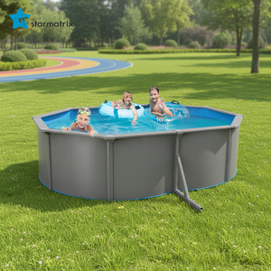 Échelle de <span class=keywords><strong>piscine</strong></span> Starmatrix à plateforme supérieure galvanisée de 0,6 mm, 3/4 marches, cadre <span class=keywords><strong>en</strong></span> A, rails de 29 mm, structure <span class=keywords><strong>en</strong></span> acier - Product Image 1