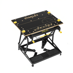 Stanley Double Height Workbench With Adjustable Height And <b>Storage</b> Shelf For <b>Workshop</b> Use - Product Image 2