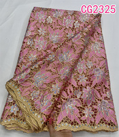 Tissu de dentelle Guipure blanche tissu de dentelle africaine 2025 tissus de dentelle de cordon de paillettes africaines