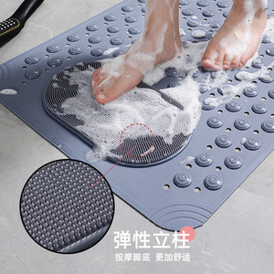 Tapis antidérapant pour salle de bain, tapis de massage en PVC de couleur unie, tapis à ventouses anti-chute pour la maison, imperméable et résistant aux taches - Product Image 2